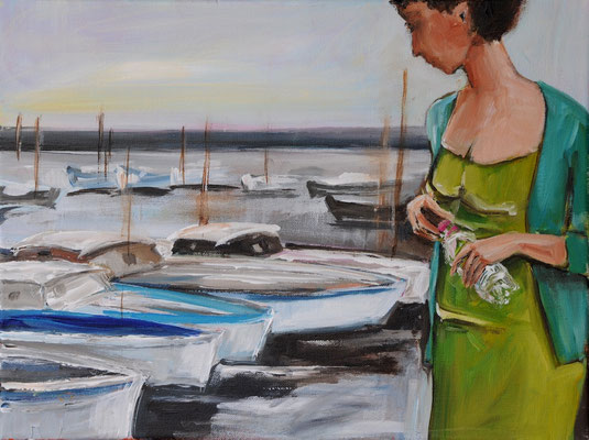 Kleiner Hafen, Acryl auf Leinwand, 30 x 40 cm, 2014