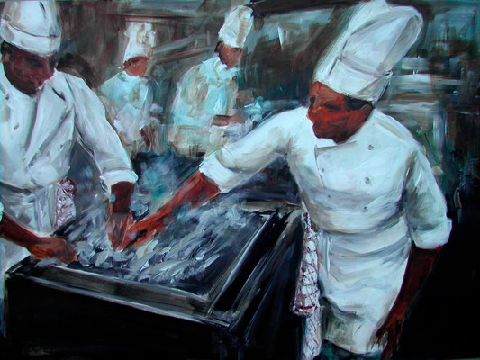 Köche, Acrylmalerei, 80 x 100 cm, 2009