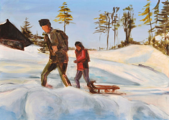 Schlittenfahrer, Acryl auf Leinwand, 50 x 70 cm, 2017