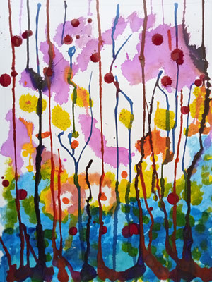 Aquatique #4 - Encres sur Papier - 30x40 cm - collection privée