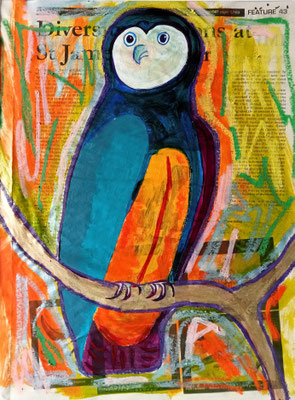 Feature 43 - Acrylique, pastel et encres