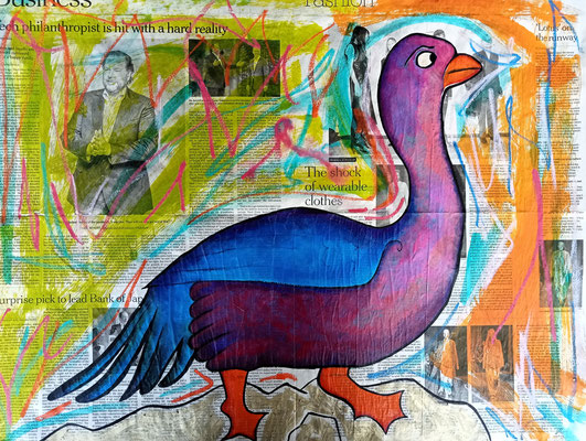 Tech philantropist - Acrylique, pastel et encres - 50x70 cm