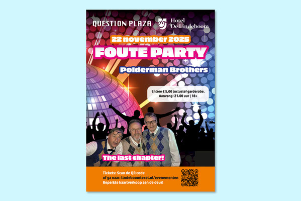 A3 poster Foute Party voor De Lindeboom gemaakt