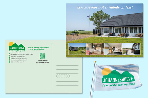 A5 ansichtkaart + vlaggen gemaakt voor Johanneshoeve en drukwerk geleverd