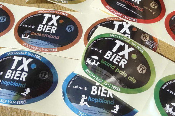 Glansstickers Brouwerij TX vormgeving