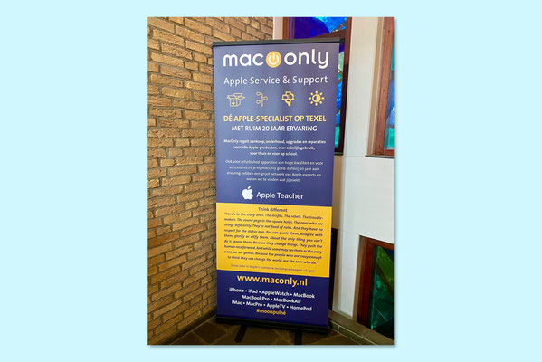 MacOnly Roll-up banner vormgeving en levering