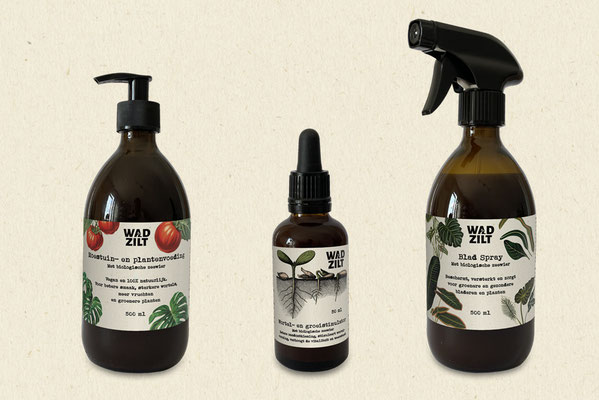 Wadzilt etiketten in opdracht van Fleurein Bioscience