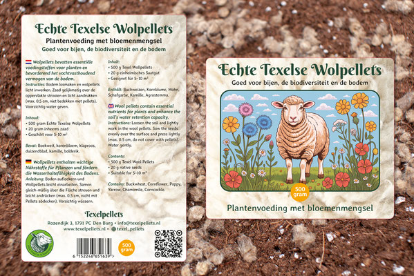 Ontwerp en vormgeving en drukwerk voor etiketten Texelpellets