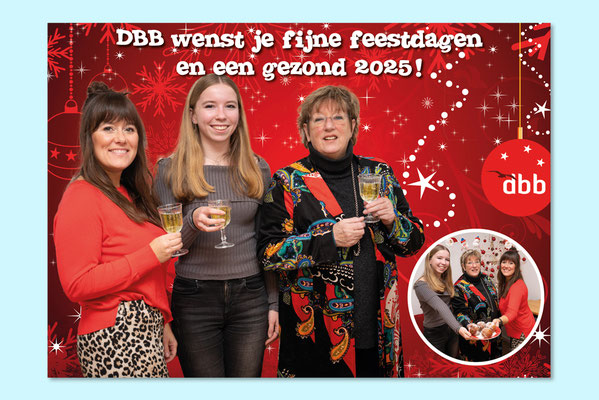 Kerst/verhuiskaart DBB gemaakt en drukwerk geleverd
