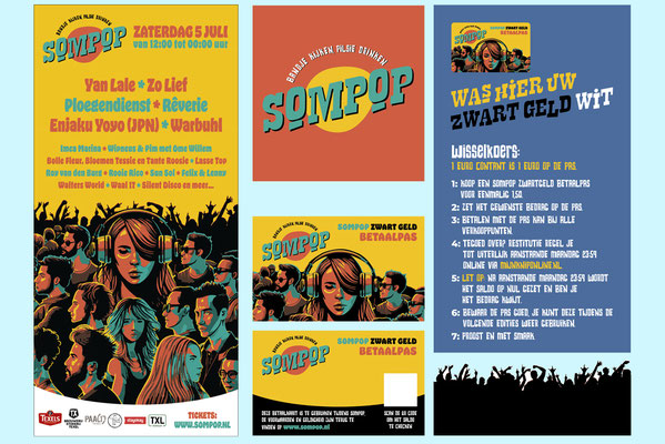 Grafisch Ontwerp van diverse uitingen Sompop festival 2025