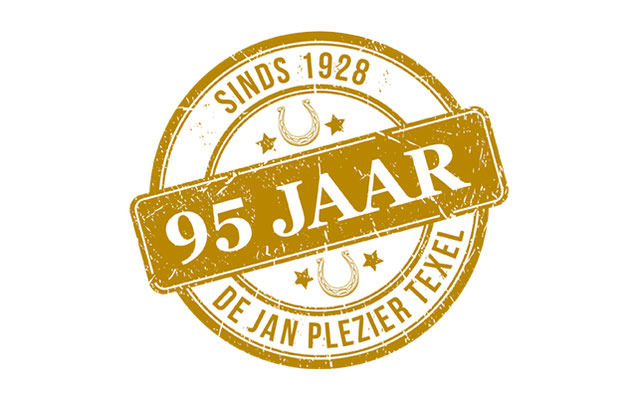 95 jaar De Jan Plezier stempel logo