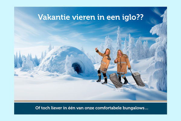 Basis image sneeuwlandschap met iglo gemaakt met AI, uitgewerkt met photoshop