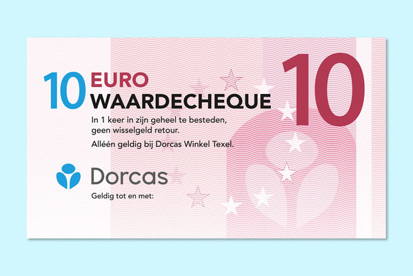Dorcas Waardebon vormgeving en levering drukwerk