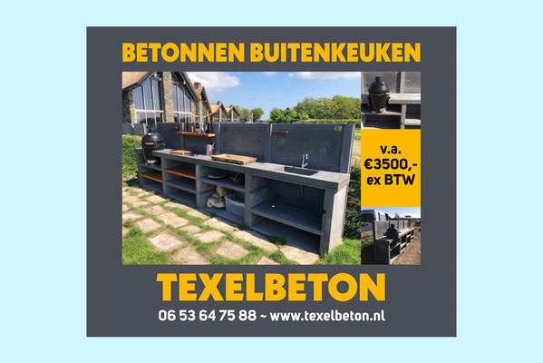 Spandoek buitenkeukens Texelbeton