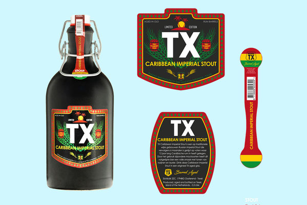 Brouwerij TX - Caribbean Imperial Stout etiketten 