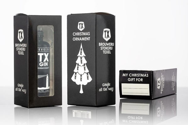 Verpakking Ginfles kerstbal voor Stokerij TX