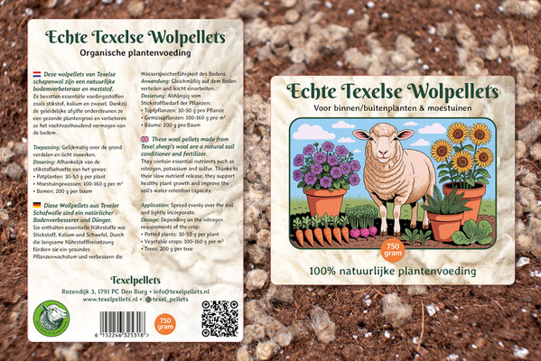 Ontwerp en vormgeving en drukwerk voor etiketten Texelpellets