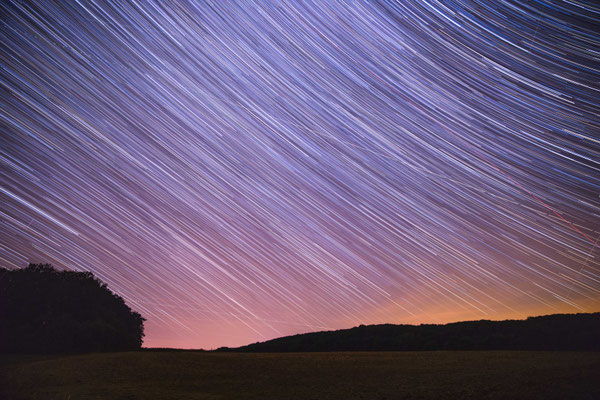 Langzeitbelichtung der Sternhimmles Blickrichtung Nordosten