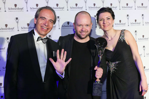 Henkel CEE-Chef - Günter Thumser, Hairdresser of the Year - Alexander Lepschi, Geschäftsführerin SK Professional Ö - Sonja Knautz ...