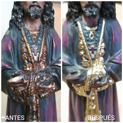 Restauración de Jesús nazareno del arte oloteño.
