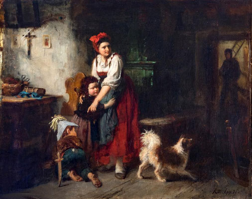 Rudolf Epp (1834 -1910), Der ungebetene Gast, Stadt Eberbach