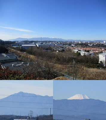 「見返りの峠」からの富士山と大山