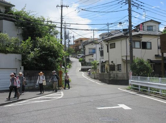 推定古代東海道の大坂  現在も非常に急な坂道が残る。  富沢家の東側を登る坂道の名。