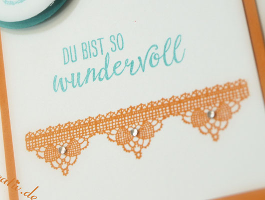 Karte " Du bist so wundervoll" mit Stampin'Up, Stempelset So dankbar, Ich bin für dich da (jederzeit)