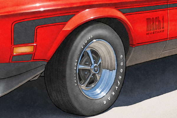 Le lettrage de pneu peut être changer afin de s'harmoniser avec celui de votre Mach 1