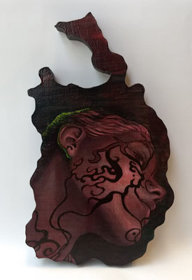 No title, oil paint on wooden panel 