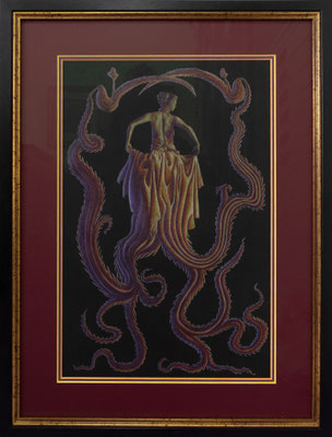 No title, colour pencil on black paper