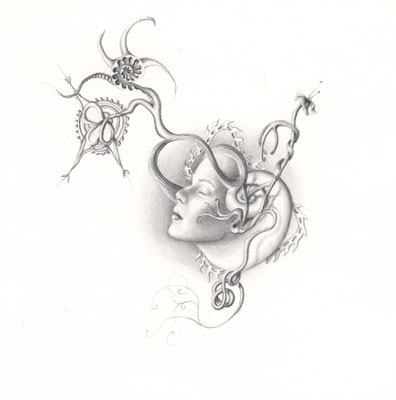 No title (SOLD), pencil and colour pencil on Arches paper