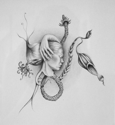 No title, pencil and colour pencil on Arches paper