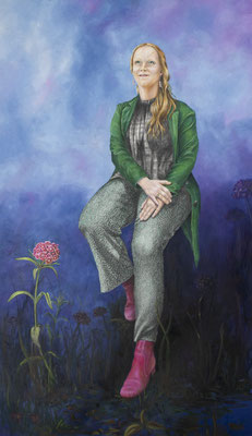 Introspection II - Sweet William - Courtesey, oil-, acryl paint and pencil on Arches paper