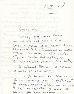 Bernard Parmegiane lettre autographe signée