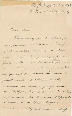 Albert Cahen lettre autographe signée