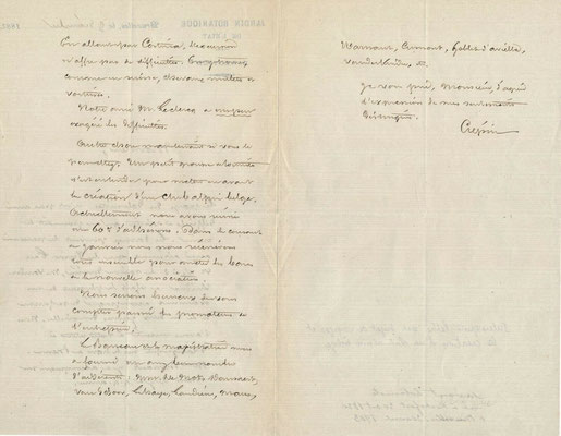 François Crépin lettre autographe signée