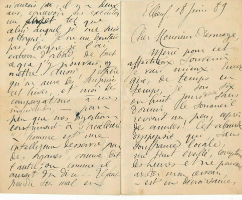 Lettre autographe signée d'Auguste Dorchain