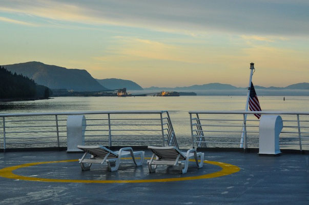 Bei der Ankunft in Prince Rupert finden wir auch die Sonne wieder!