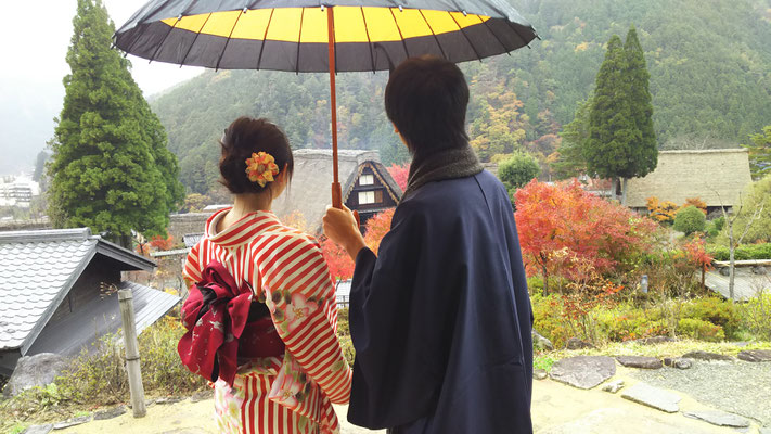 卒業旅行　下呂温泉合掌村　下呂　下呂温泉　着物レンタル　下呂着物