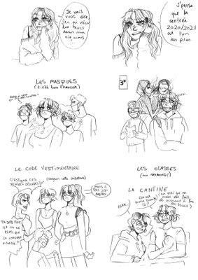 Alexandra. S (14 ans) - Masques - Dessin au feutre