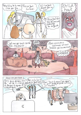 Constance (14 ans) planche 2 - Dessin au feutre, couleur aquarelle