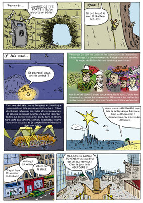 Flavien (14 ans) planche 4 - Dessin au feutre, couleur numérique