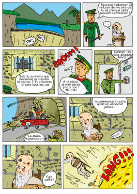 Flavien (14 ans) planche 3 - Dessin au feutre, couleur numérique