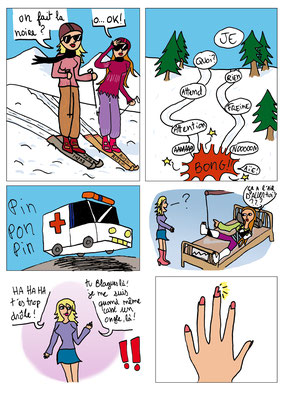 Perrine (12 ans) - Ski - Dessin au feutre, couleur numérique