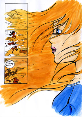 Emilie (13 ans) - Dessin au feutre, couleur aquarelle