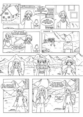 Marie  (14 ans) planche 1 - Dessin au feutre