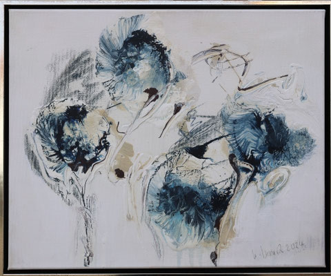 abstrakte Performance 1 - 50 x 40 x 2 cm - 2023 - gerahmt