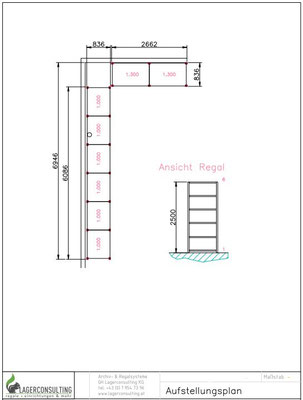 Planerstellung Regale, Fachbodenregale, Orderregale, Kellerrgale Planen + liefern + montieren. - lagerconsulting.at