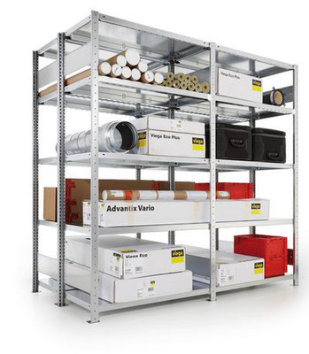 LAGERSTATION - DOPPELREGAL. Zugriff von allen Seiten. Ideal zur Aufstellung Mitten im Raum, sowie auch an die Wand. www.lagerconsulting.at